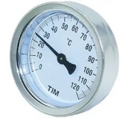 Термометр биметаллический с гильзой Ду63 TIM Y-63A-50-120 1/2", 0°C - 120°C  — купить в Кургане, цены в интернет-магазине «АкваТехника»